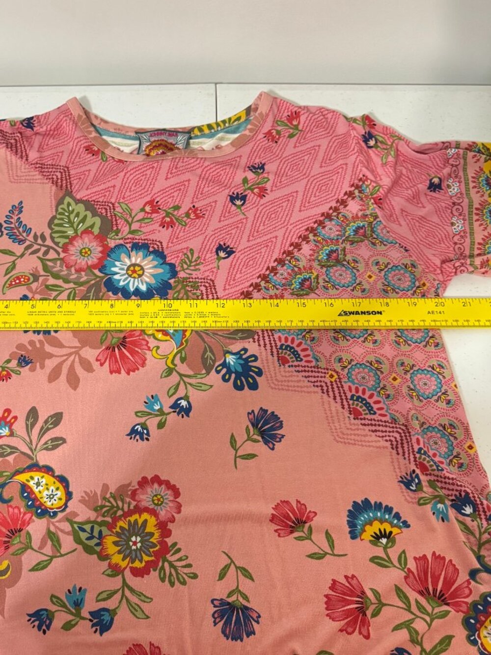 JOHNNY WAS Pink Knit Floral Pattern Top - Picture 7 of 8